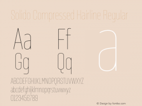 Solido Compressed Hairline Regular Version 1.001;PS 001.001;hotconv 1.0.56;makeotf.lib2.0.21325 Font Sample