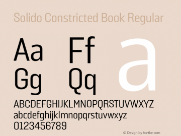 Solido Constricted Book Regular Version 1.001;PS 001.001;hotconv 1.0.56;makeotf.lib2.0.21325图片样张