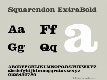 Squarendon ExtraBold Version 1.000 Font Sample