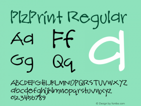 PlzPrint Regular 2.000 Font Sample