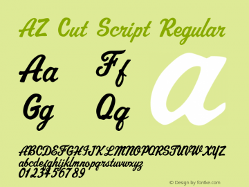 AZ Cut Script Regular Version 001.001图片样张