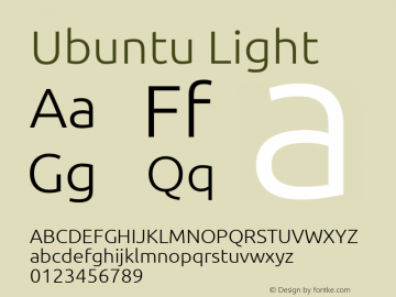 Ubuntu Light Version 0.80 Font Sample