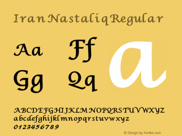 IranNastaliq Regular Version 2.001 Font Sample