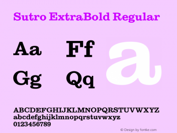 Sutro ExtraBold Regular Version 2.90 Font Sample