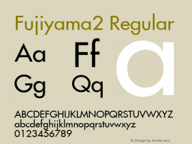 Fujiyama2 Regular Unknown Font Sample