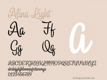 Alina Light 1.000 Font Sample