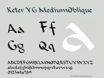 Keter YG MediumOblique 0.103yg Font Sample