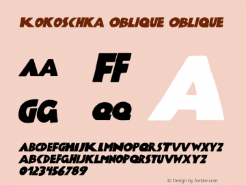 Kokoschka Oblique Oblique Version 001.000 Font Sample