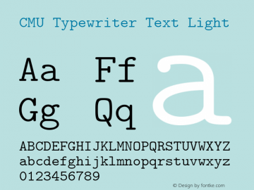 CMU Typewriter Text Light Version 0.7.0 图片样张