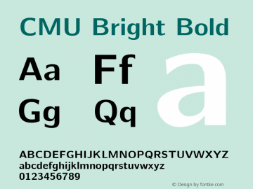 CMU Bright Bold Version 0.7.0 Font Sample