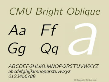 CMU Bright Oblique Version 0.7.0图片样张