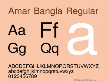 Amar Bangla Regular Version 1.0 Font Sample