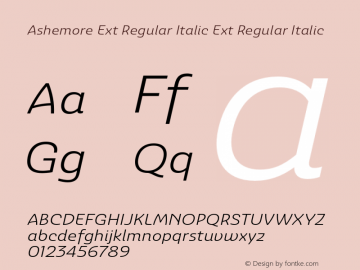 Ashemore Ext Regular Italic Ext Regular Italic 1.000图片样张