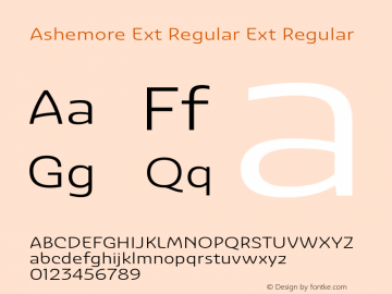 Ashemore Ext Regular Ext Regular 1.000 Font Sample