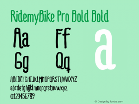 RidemyBike Pro Bold Bold Version 1.000 Font Sample