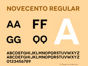 Novecento Regular Version 1.00 Font Sample