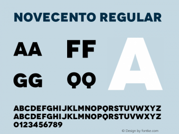 Novecento Regular Version 1.00 Font Sample