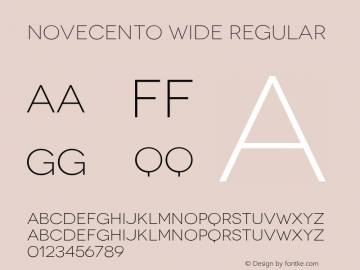 Novecento Wide Regular Version 1.00 Font Sample