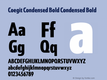 Coegit Condensed Bold Condensed Bold Version 1.000 Font Sample
