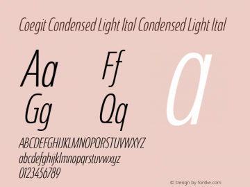 Coegit Condensed Light Ital Condensed Light Ital Version 1.000图片样张