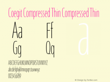 Coegit Compressed Thin Compressed Thin Version 1.000 Font Sample