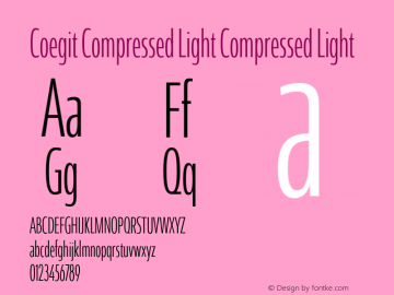 Coegit Compressed Light Compressed Light Version 1.000 Font Sample