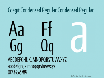 Coegit Condensed Regular Condensed Regular Version 1.000 Font Sample