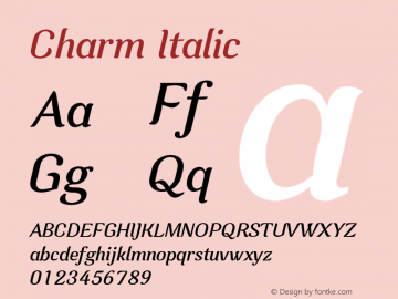 Charm Italic Version 1.000图片样张