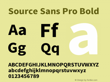 Source Sans Pro Bold Version 1.000 Font Sample