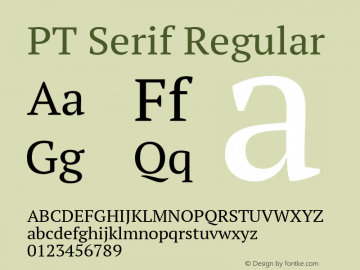 PT Serif Regular Version 1.000图片样张