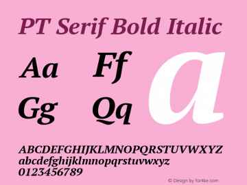 PT Serif Bold Italic Version 1.000图片样张