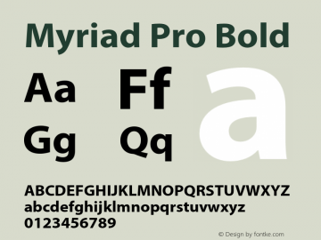 Myriad Pro Bold Version 2.103;PS 2.000;hotconv 1.0.68;makeotf.lib2.5.35818图片样张