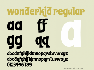 Wonderkid Regular Version 001.000 Font Sample