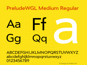 PreludeWGL Medium Regular Version 2.003 Font Sample