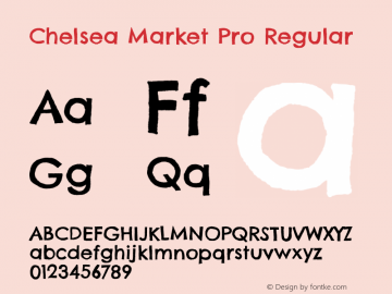 Chelsea Market Pro Font Chelseamarketpro Font Chelseamarketpro Version 1 000 Font Otf Font Uncategorized Font Fontke Com