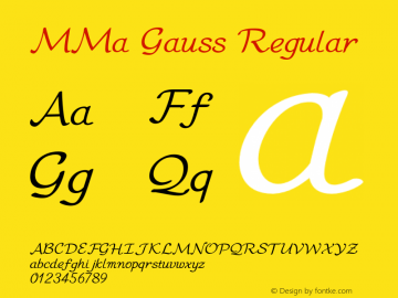 MMa Gauss Regular Version 3.100;PS 004.001;hotconv 1.0.38;makeotf.lib1.6.5960图片样张