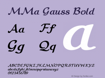 MMa Gauss Bold Version 3.100;PS 004.001;hotconv 1.0.38;makeotf.lib1.6.5960 Font Sample