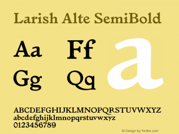 Larish Alte SemiBold Version 1.006 Font Sample