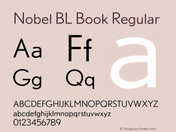 Nobel BL Book Regular Version 001.001 Font Sample