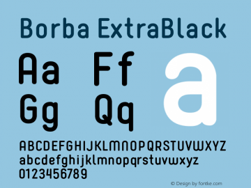Borba ExtraBlack 1.000 Font Sample