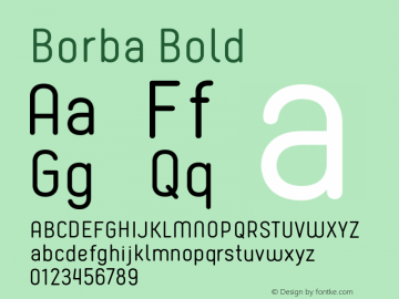 Borba Bold 1.000 Font Sample