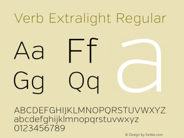 Verb Extralight Regular Version 1.000 Font Sample