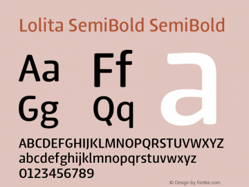 Lolita SemiBold SemiBold 1.000 Font Sample