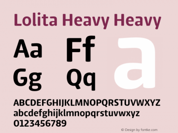 Lolita Heavy Heavy 1.000 Font Sample