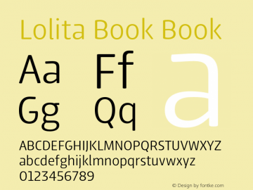 Lolita Book Book 1.000 Font Sample