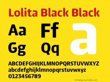 Lolita Black Black 1.000 Font Sample