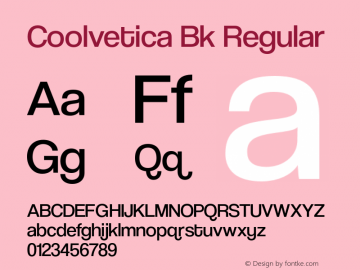 Coolvetica Bk Regular Version 4.103 Font Sample