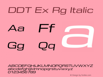 DDT Ex Rg Italic Version 1.004图片样张