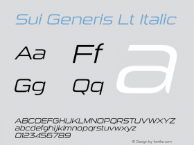 Sui Generis Lt Italic Version 3.001图片样张
