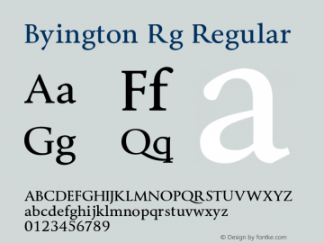 Byington Rg Regular Version 3.000 Font Sample